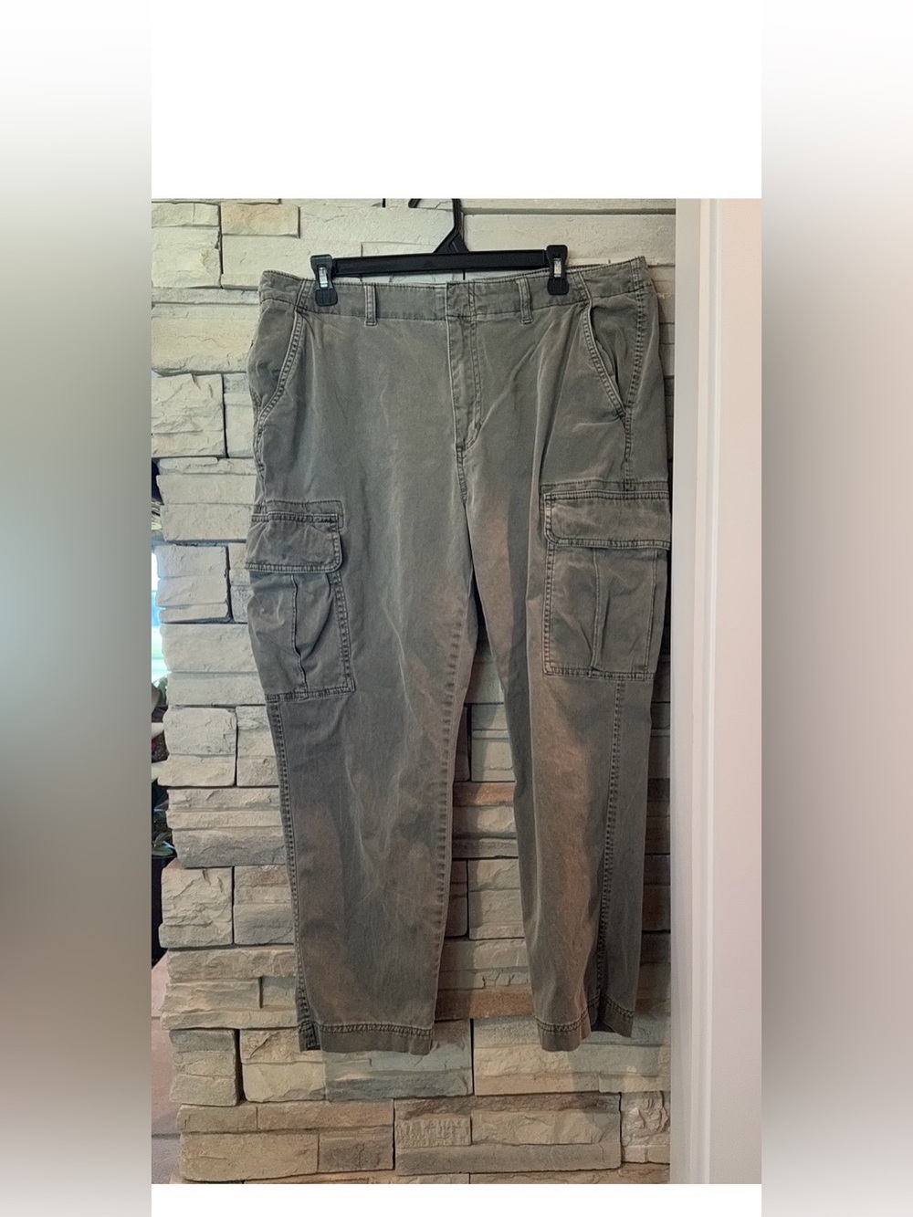 Eddie Bauer Pants Women’s 16 Olive Green Canvas Outdoor Casual Cargo Flat Front